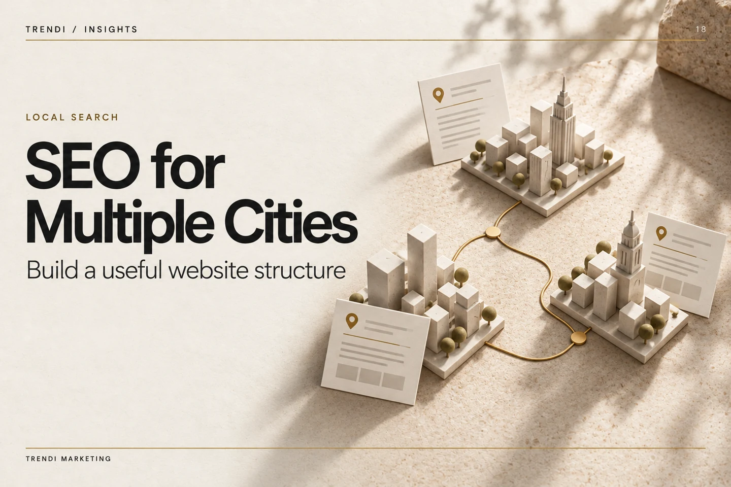 SEO para varias ciudades — Portada editorial de Trendi Insights