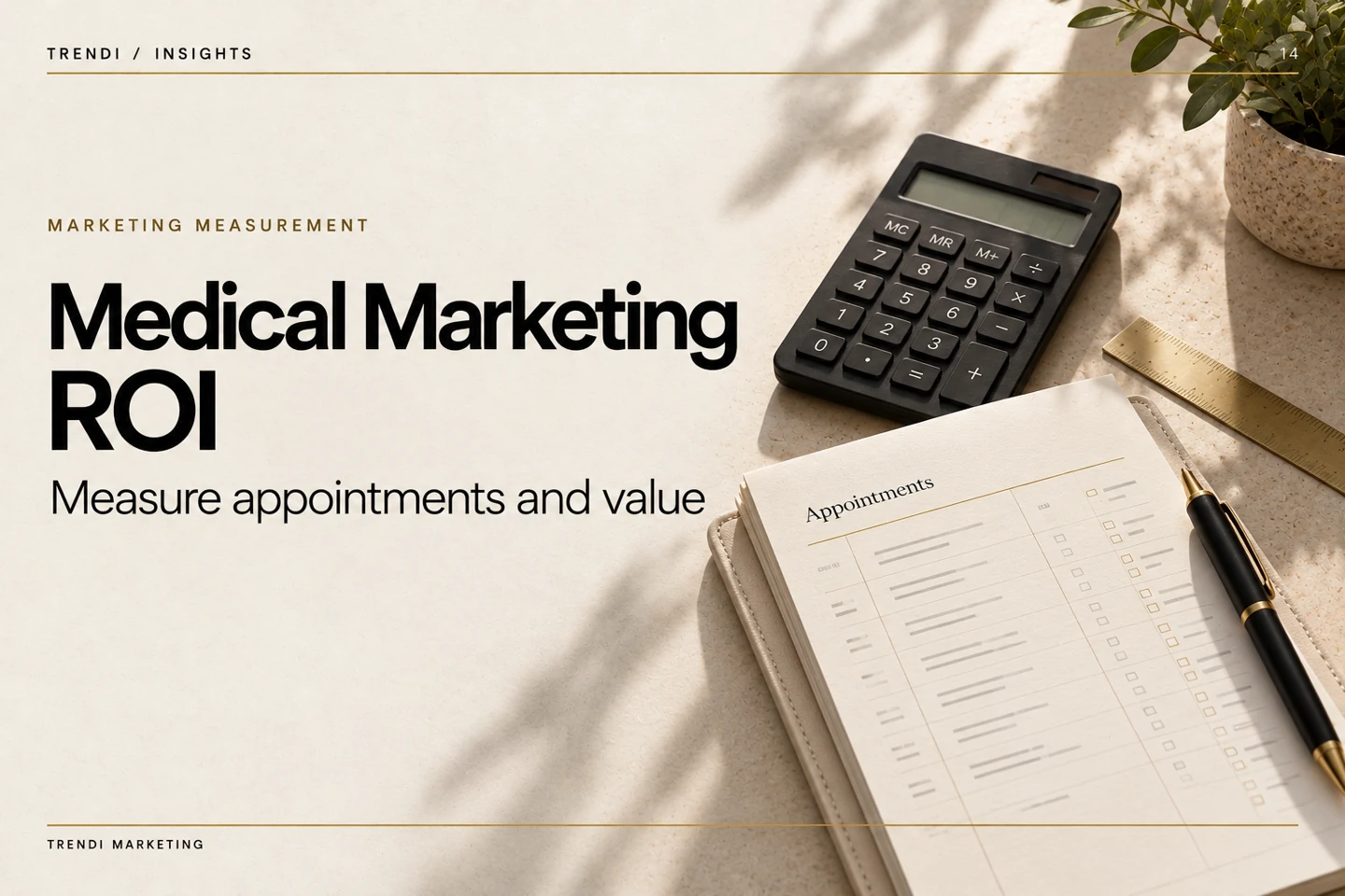 Rendimiento de la inversión en marketing médico — Portada editorial de Trendi Insights
